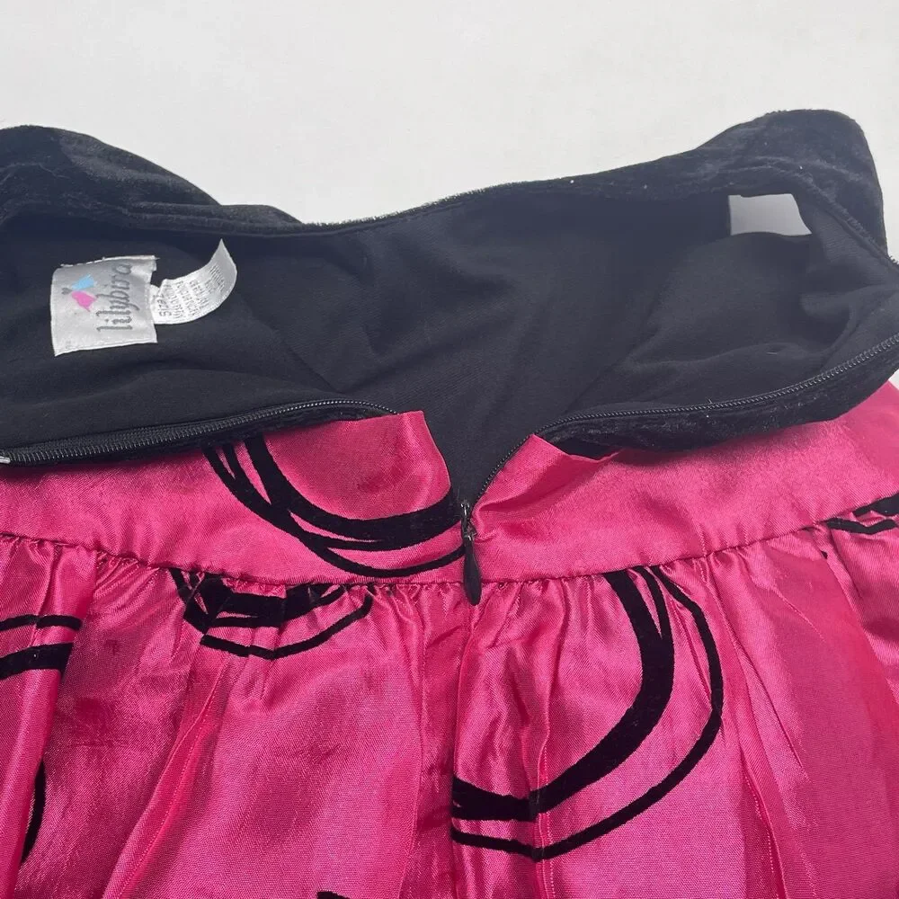 Lilybird Girls 2T Pink Black Velvet Tulle‎ Party Dress